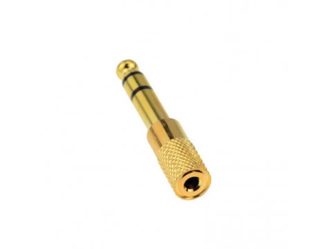 3.5MM FEMALE TO 6.35MM MALE GOLD PLATED STEREO JACK ADAPTER