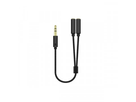 CABLE Y SPLITTER JACK MALE 3.5MM TO 2 JACK FEMALE 3.5MM 25CM
