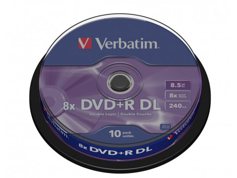 VERBATIM DVD+R (8X) 8.5GB DOUBLELAYER CB 10P