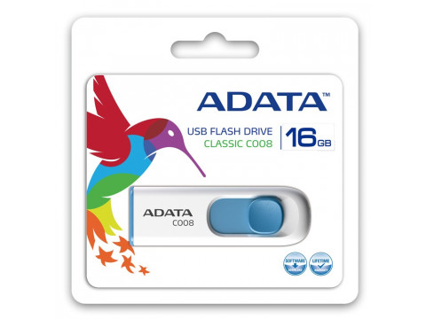 ADATA USB MEMORIJA 2.0 CLASSIC C008 16GB WHITE-BLUE