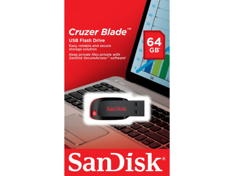 SANDISK USB 2.0 MEMORIJA CRUZER BLADE 64GB BLACK/RED