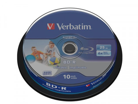 VERBATIM BD-R 6x 25GB 10PCS CB DATALIFE PRINTABLE