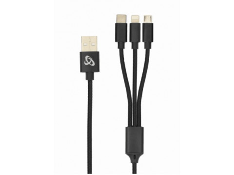 KABEL SBOX USB 2.0 MUŠKI -> 8-PIN/TYPE-C/MICRO USB MUŠKI, 2.4 A, 1 M