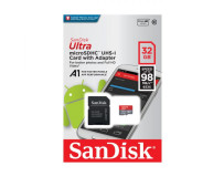 SANDISK ULTRA microSDHC 32GB 98MB/S A1 + ADAPTER SD