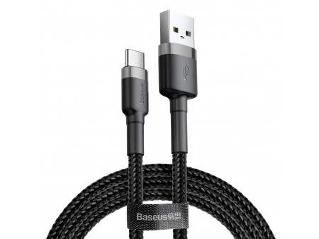 BASEUS CABLE CAFULE USB - USB-C 0,5 M 3A GRAY-BLACK