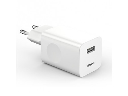 BASEUS WALL CHARGER QC3.0 USB WHITE