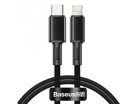 BASEUS KABEL HIGH DENSITY PD USB-C - LIGTNING 1m 20W BLACK