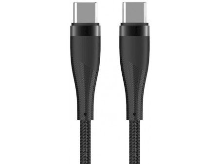 Maxlife MXUC-08 cable USB-C - USB-C 1,0 m 100W black nylon