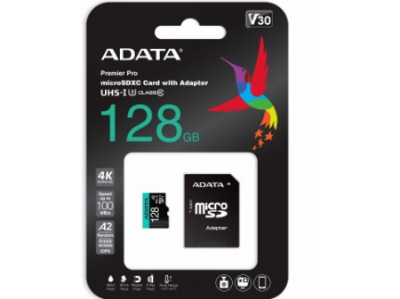 ADATA MEMORY CARD microSD PREMIER PRO 128GB + ADAPTER