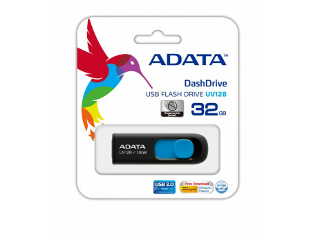 ADATA DASHDRIVE UV128 32GB USB3.2 Black-Blue 40MB / 25MB