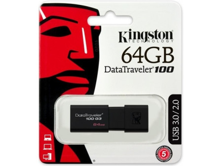 KINGSTON USB 3.0 FLASH DRIVE DT-100G3 64 GB