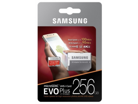 SAMSUNG MICRO SD MEMORIJA 256GB EVO PLUS CL10 + ADAPT SD