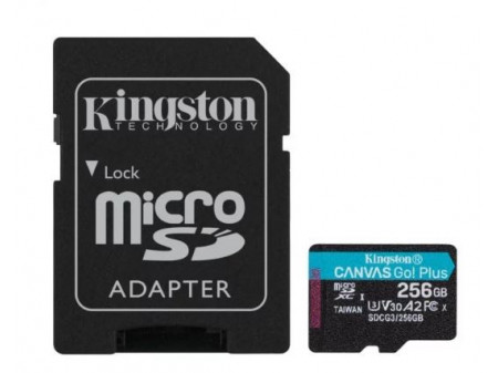 KINGSTON MICROSD 256GB CANVAS GO PLUS 170 MB/s + ADAPTER