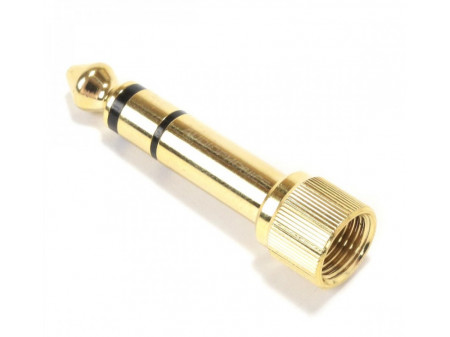 MALE JACK 6.35 TO FEMALE JACK 3.5MM ADAPTER GOLD PLATED STEREO TO SCREW