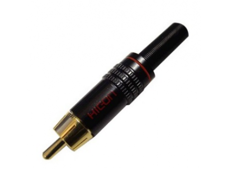 HICON CM06-RED RCA GOLD PLATED O8.4MM
