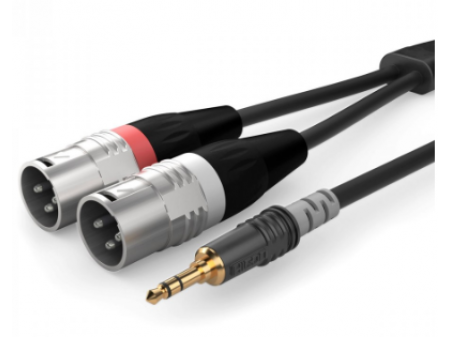3.5mm TO XLR CABLES, SOMMERCABLE HBA-3SM2 2x 3 Poles Male XLR to Male Jack 3.5mm 1.5m