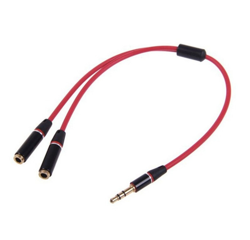CABLE Y SPLITTER JACK MALE 3.5MM TO 2 JACK FEMALE 3.5MM 25CM