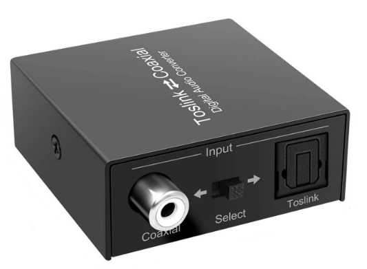 SPDIF OPTICAL TOSLINK TO COAXIAL CONVERTER REVERSIBLE