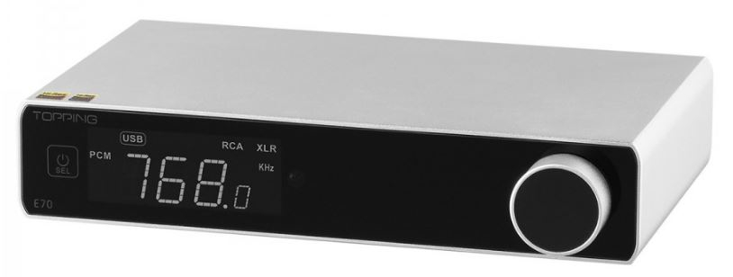 TOPPING E70 DAC ES9028PRO XMOS XU316 BLUETOOTH 5.1 APTX ADAPTIVE LDAC 32BIT 768KHZ DSD512 SILVER