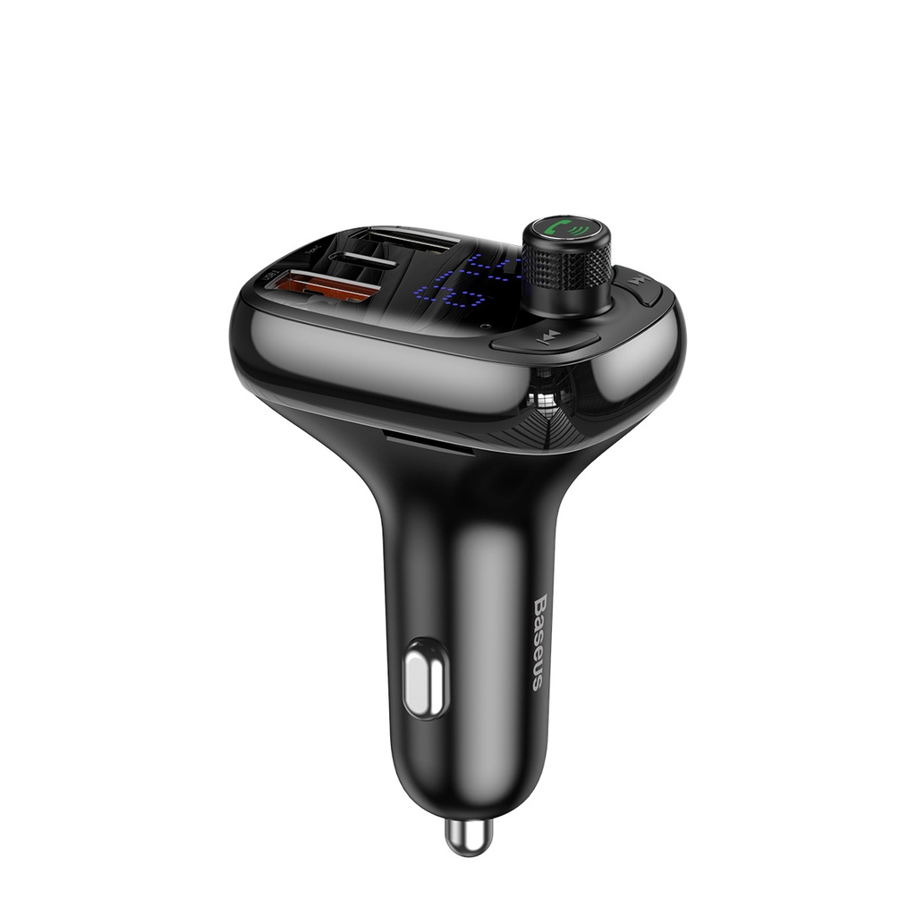 BASEUS TRANSMITER FM T SHAPED S-13 BLUETOOTH MP3 CAR CHARGER BLACK