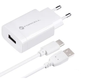 PUTNI PUNJAČ FORCELL S USB UTIČNICOM TIP-C - 2,4A 18W S FUNKCIJOM QUICK CHARGE 3.0