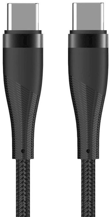 Maxlife MXUC-08 cable USB-C - USB-C 1,0 m 100W black nylon