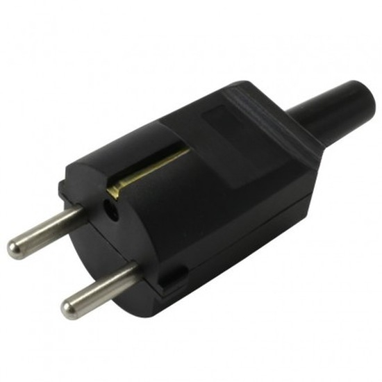 SCHUKO TYPE E/F POWER CONNECTOR 250V 16A Ø8MM CRNI