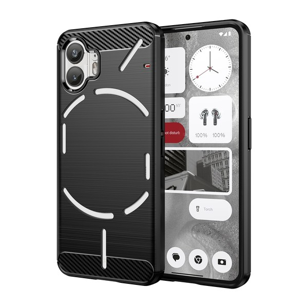 ZADNJA MASKA BRUSHED TEXTURE CARBON FIBER TPU ZA NOTHING PHONE 2 CRNA