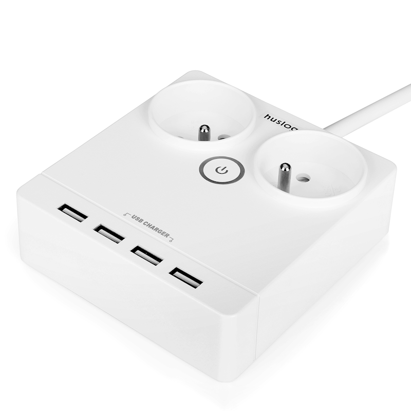 HUSLOG PRODUŽNI KABEL EMX-190124 S 2 UTIČNICE BIJELI