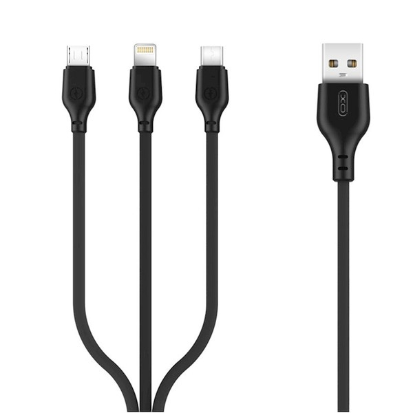 XO KABEL NB103 3U1 USB - LIGHTNING + USB-C + MICROUSB 1,0M  2,1A