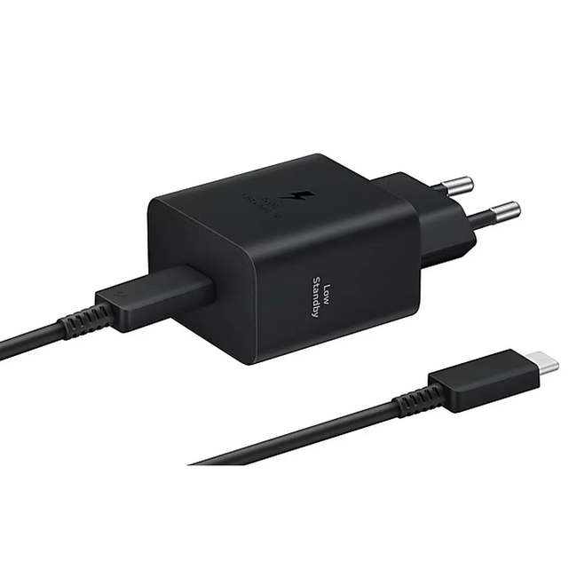 SAMSUNG ORIGINALNI ZIDNI PUNJAČ TIP-C + TIP-C NA TIP-C PD KABEL 3A 45W EP-T4511 CRNI