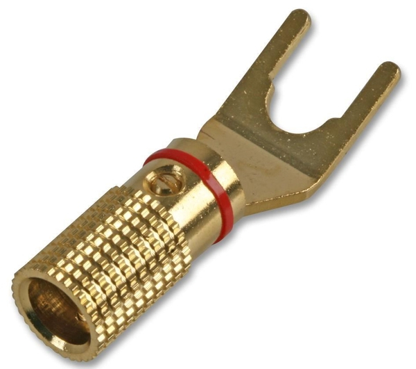 PRO SIGNAL PSG03223 SPEAKER SPADE TERMINAL, GOLD, RED