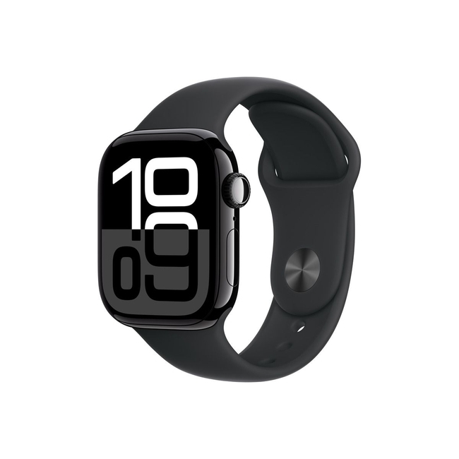 APPLE WATCH SERIES 10 GPS 46MM JET BLACK ALUMINIUM CASE WITH SPORT BAND M/L BLACK