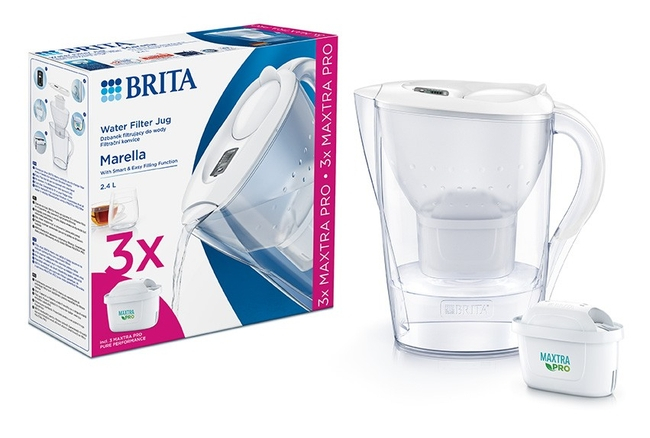 BRITA MARELLA FILTER ZA VODU BIJELI 2,4L + 3 PRO PURE PERFORMANCE PATRONE