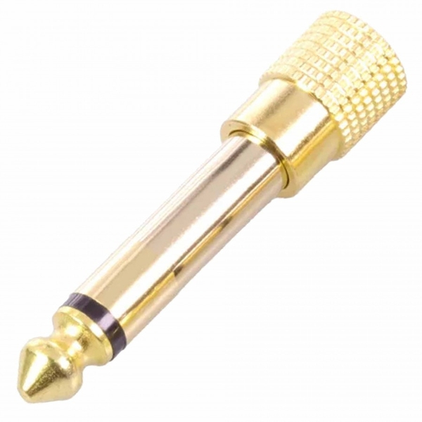 ADAPTER MALE MONO JACK 6.35MM TO FEMALE MONO JACK 3.5MM GOLD PLATED