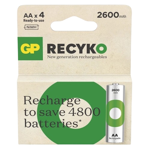 4 X GP ReCyko PUNJIVE BATERIJE AA / R6 Ni-MH 2600mAh