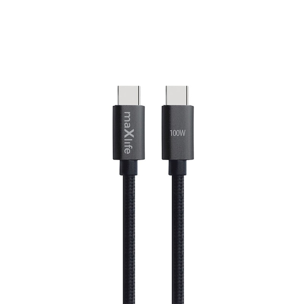 MAXLIFE MXUC-12 KABEL USB-C - USB-C 2,0M 100W CRNI