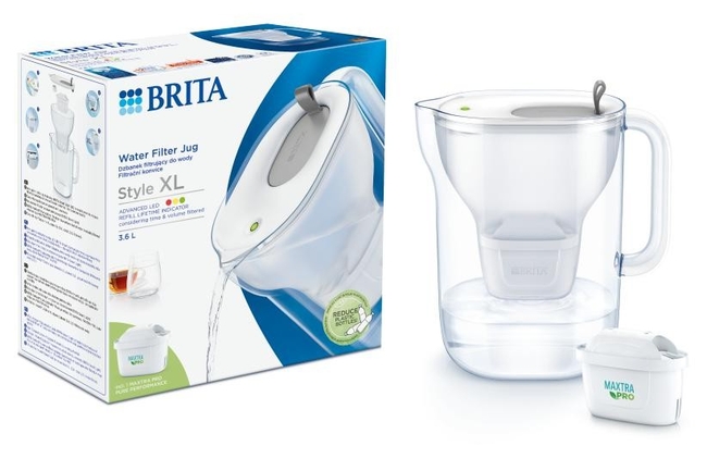 BRITA FILTER VRČ 3.6 L STYLE XL MAXTRA PRO PURE PERFORMANCE SIVI