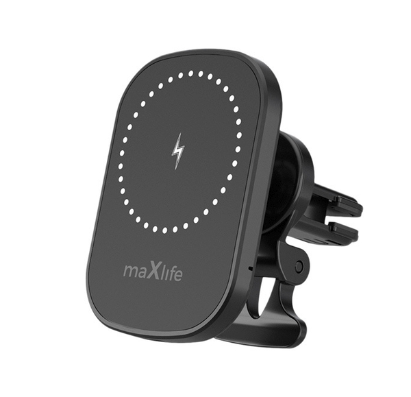 MAXLIFE MAGNETSKI DRŽAČ MOBITELA ZA AUTO MXCH-16 ZA VENTILACIJSKI OTVOR S BEŽIČNIM PUNJENJEM 15W
