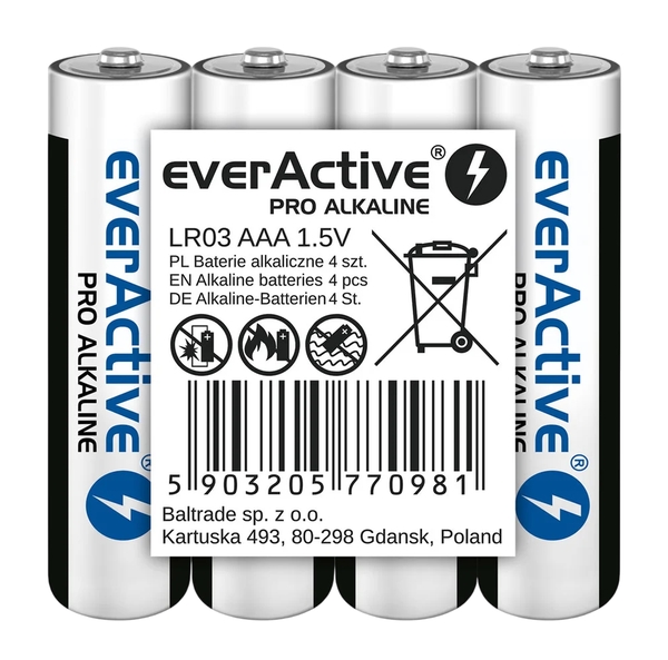 4 x EVERACTIVE PRO LR03 / AAA ALKALNE BATERIJE