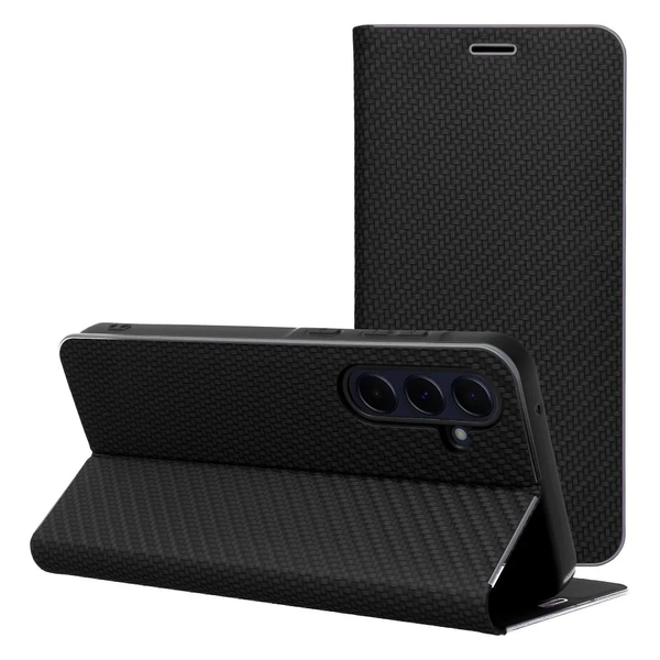 Torbica Preklopna Luna Carbon Za Xiaomi Redmi Note 14 Pro 5G / 14 Pro+ Plus 5G Crna