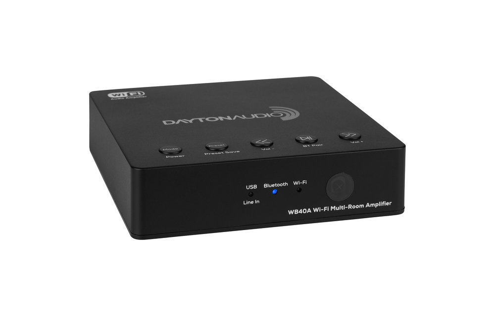 DAYTON AUDIO WB40A WI-FI BLUETOOTH MULTI - ROOM 2x20W AMPLIFIER WITH IR REMOTE - POJAČALO SA UPRAVLJAČEM