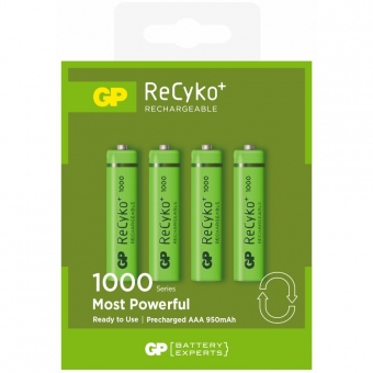 GP PUNJIVE BATERIJE RECYKO+ 1000 4XR03 950mAh NI-MH