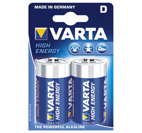 VARTA High Energy alkalna baterija, LR20 1,5 V, amerikanka, blister 2 kom