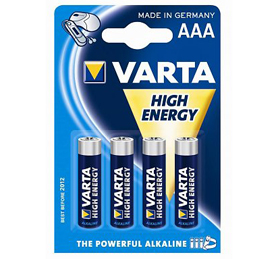 VARTA High Energy alkalna baterija, 4 x LR03 (AAA) 1,5 V, mikro, blister