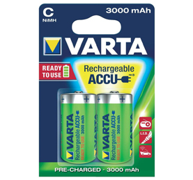VARTA PUNJIVE BATERIJE Ni-Mh 2 x R14 3000 mAh (NAPUNJENE)