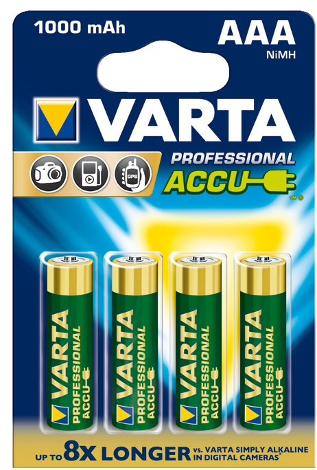 VARTA PUNJIVE BATERIJE Ni-Mh 4 x R03 PRO, 1000 mAh