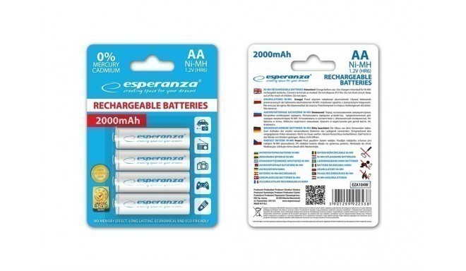 ESPERANZA PUNJIVE BATERIJE Ni-Mh EZA104W  4 x R06 2000 mAh