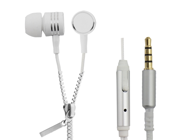 ESPERANZA STEREO EAPRHONES WITH MICROPHONE ZIPPER WHITE