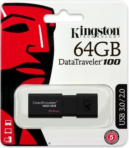 KINGSTON USB 3.0 FLASH DRIVE DT-100G3 64 GB